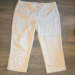 LOFT Cream Cropped Pants